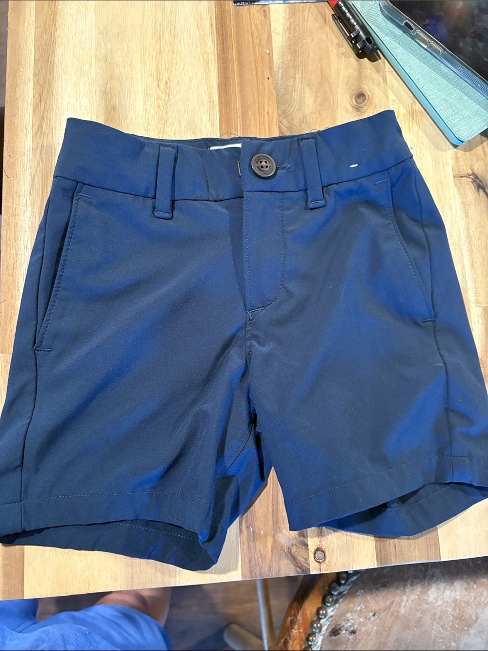 Abercrombie Kids Navy Performance Chino Shorts 5/6